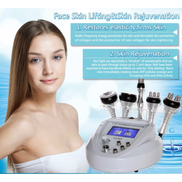 5 en 1 ultrasónica 40k Cavitación adelgazante Vacuación RF Aprendiendo Máquina de belleza del cuerpo de la piel